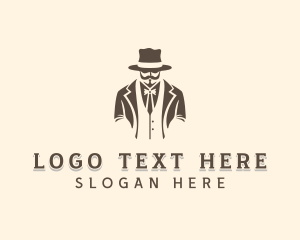 Suit - Hipster Gentleman Menswear logo design