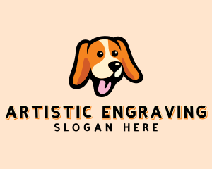 Happy Beagle Puppy Dog logo design