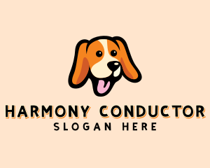 Happy Beagle Puppy Dog logo design