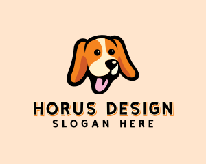 Happy Beagle Puppy Dog logo design