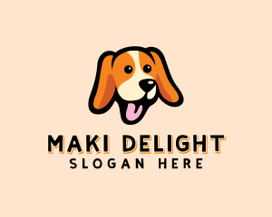 Happy Beagle Puppy Dog logo design