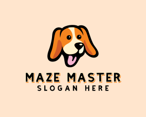 Happy Beagle Puppy Dog logo design