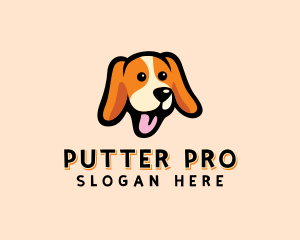 Happy Beagle Puppy Dog logo design