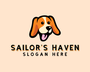 Happy Beagle Puppy Dog logo design