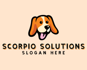 Happy Beagle Puppy Dog logo design