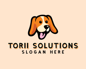 Happy Beagle Puppy Dog logo design