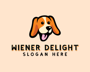 Happy Beagle Puppy Dog logo design