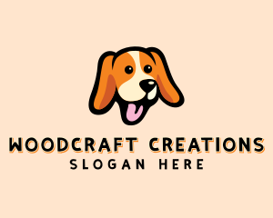 Happy Beagle Puppy Dog logo design