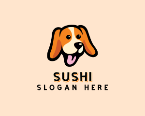 Happy Beagle Puppy Dog logo design