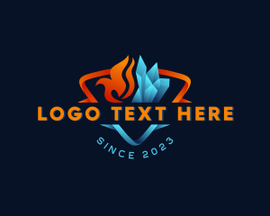 Heat - Cooling Ice Fire logo design