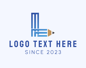 Stationery - Writing Pencil Letter L logo design