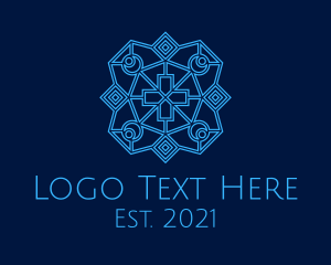Monastery - Blue Catholic Cross logo design