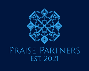 Praise - Blue Catholic Cross logo design