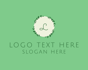 Vegan - Nature Leaf Wreath logo design