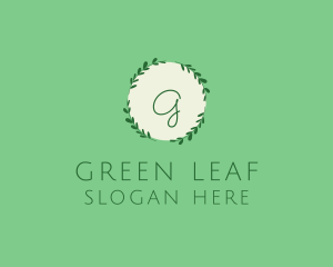 Nature Leaf Wreath logo design