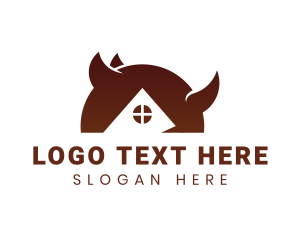 Modern - Brown Rhino House logo design