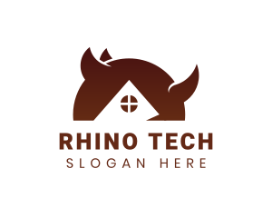 Rhino - Brown Rhino House logo design