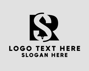 Spaceship - Rocket Letter SR Monogram logo design