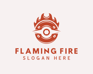 Flaming - Red Flaming Mechanic logo design