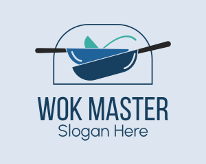 Wok - Pile Cooking Pans logo design