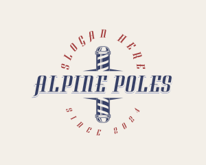 Barbershop Pole Grooming logo design