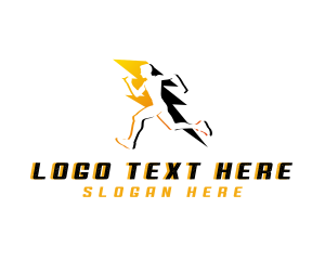 Power - Running Lightning Athlete logo design