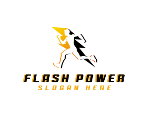 Running Lightning Athlete logo design