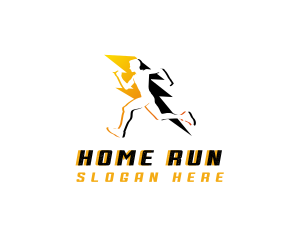 Running Lightning Athlete logo design