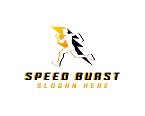 Running Lightning Athlete logo design