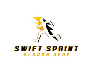 Running Lightning Athlete logo design