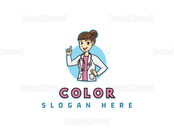 Female Doctor Stethoscope Logo