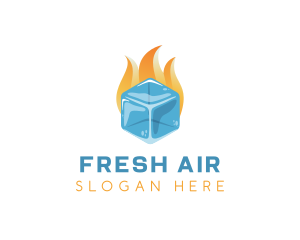 Ice Cube Fire logo design