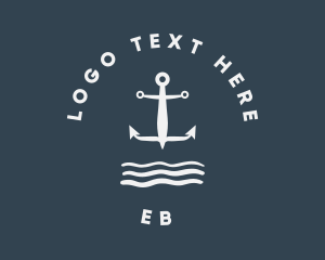 Water - Classic Marine Anchor logo design