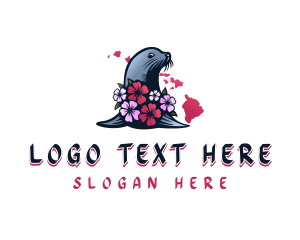 Wild - Hawaiian Floral Seal logo design