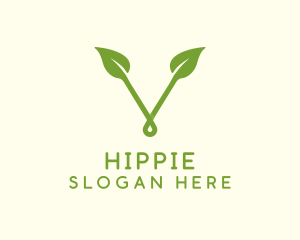 Organic - Organic Leaf Letter V logo design