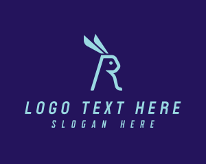 Veterinarian - Rabbit Letter R logo design