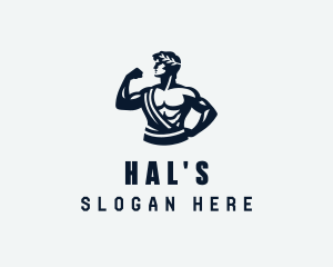 Man - Olympian Bodybuilder Fitness logo design