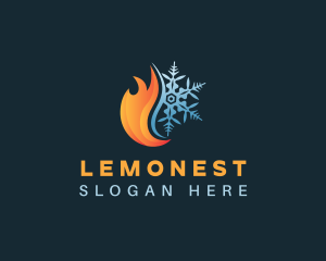 Snowflake Heat Flame Logo