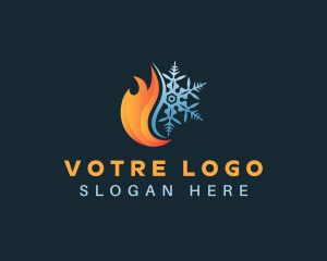 Snowflake Heat Flame Logo