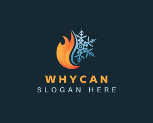 Snowflake Heat Flame Logo