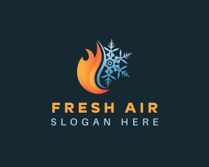 Snowflake Heat Flame logo design