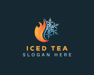 Snowflake Heat Flame logo design