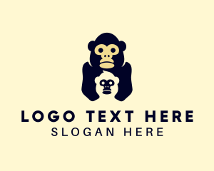 Gorilla - Wildlife Gorilla Animal logo design