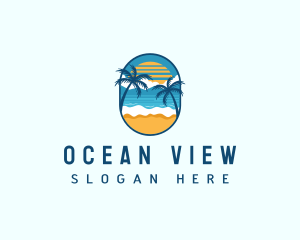 Beach Vacation Tropical logo design