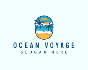 Beach Vacation Tropical logo design