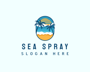 Beach Vacation Tropical logo design