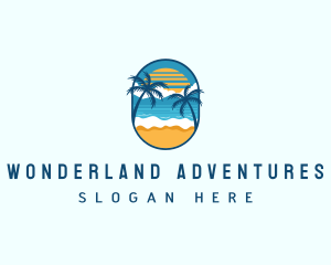 Beach Vacation Tropical logo design