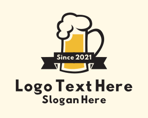 Happy Hour - Draught Beer Pub logo design