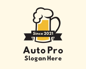 Beer Glass - Draught Beer Pub logo design