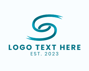 Media Agency - Blue Ribbon Letter S logo design